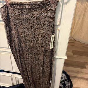 No Boundaries Tan and Black Leopard Print Maxi Skirt